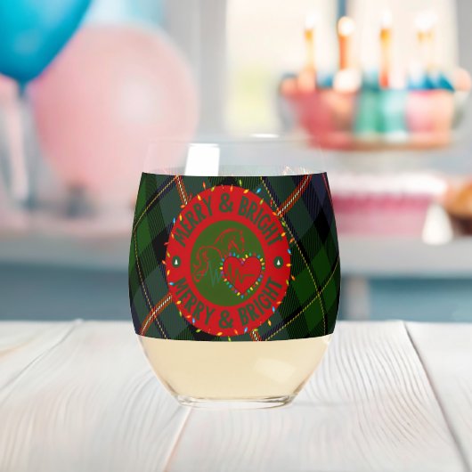 Glassware Multiple Options Plaid Merry & Bright Wijnglas Zonder Voet (Insitu (Baby Shower))
