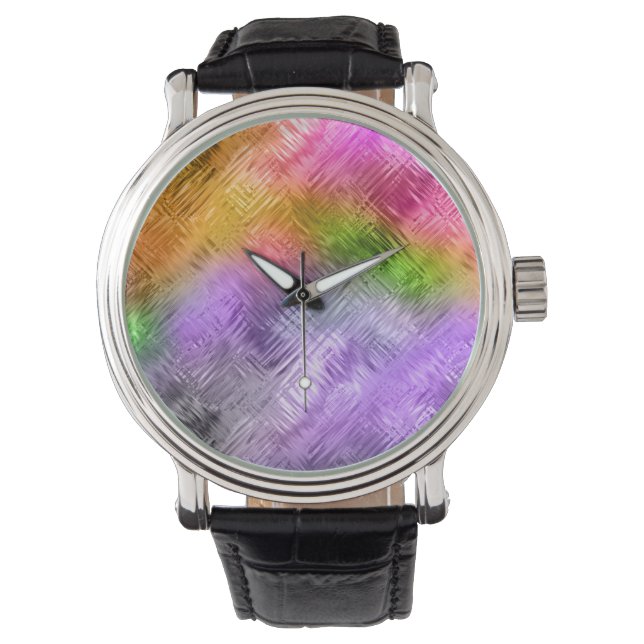 Glassy Ametrine Paarse textuur Horloge (Voorkant)