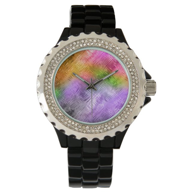 Glassy Ametrine Paarse textuur Horloge (Voorkant)