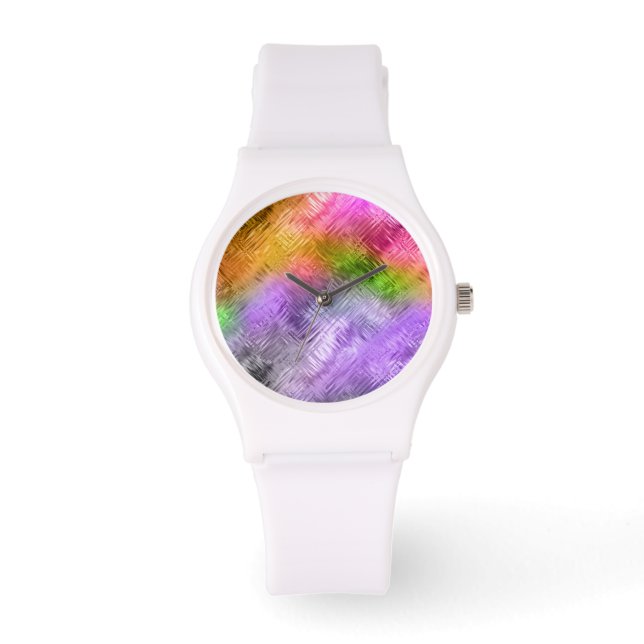 Glassy Ametrine Paarse textuur Horloge (Voorkant)