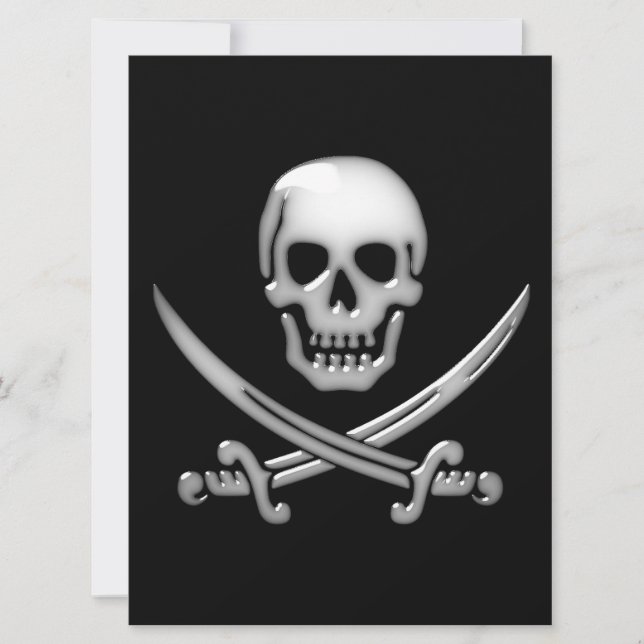 Glassy Pirate Skull & Sword Crossbones (Voorkant)