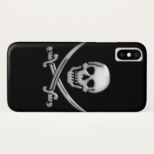 Glassy Pirate Skull & Sword Crossbones Case-Mate iPhone Case (Achterkant (horizontaal))