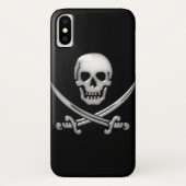 Glassy Pirate Skull & Sword Crossbones Case-Mate iPhone Case (Achterkant)