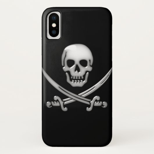 Glassy Pirate Skull & Sword Crossbones Case-Mate iPhone Case (Achterkant)