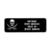 Glassy Pirate Skull & Sword Crossbones Etiket (Voorkant)