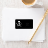 Glassy Pirate Skull & Sword Crossbones Etiket (Insitu)