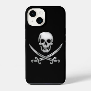 Glassy Pirate Skull & Sword Crossbones iPhone 14 Hoesje