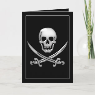 Glassy Pirate Skull & Sword Crossbones Kaart