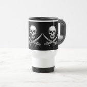 Glassy Pirate Skull & Sword Crossbones Reisbeker (Voorkant rechts)