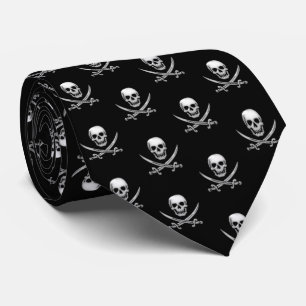 Glassy Pirate Skull & Sword Crossbones Stropdas