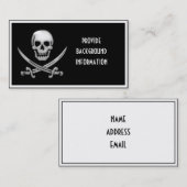 Glassy Pirate Skull & Sword Crossbones Visitekaartje (Voorkant / Achterkant)