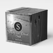 Glassy Sand Grayscale Wedding Bedankdoosjes (Voorkant Zijde)