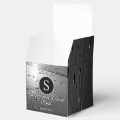 Glassy Sand Grayscale Wedding Bedankdoosjes (Geopend)