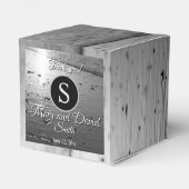 Glassy Sand Grayscale Wedding Bedankdoosjes (Achterkant)