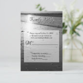 Glassy Sand Grayscale Wedding RSVP Kaartje (Staand voorkant)