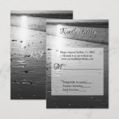 Glassy Sand Grayscale Wedding RSVP Kaartje (Voorkant / Achterkant)