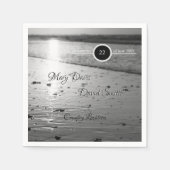 Glassy Sand Grayscale Wedding Servet (Voorkant)