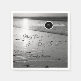 Glassy Sand Grayscale Wedding Servet