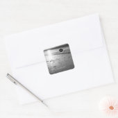 Glassy Sand Grayscale Wedding Vierkante Sticker (Envelop)