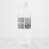 Glassy Zand Grijswaarden Bruiloft Water Fles Label Waterfles Etiket (Achterkant)