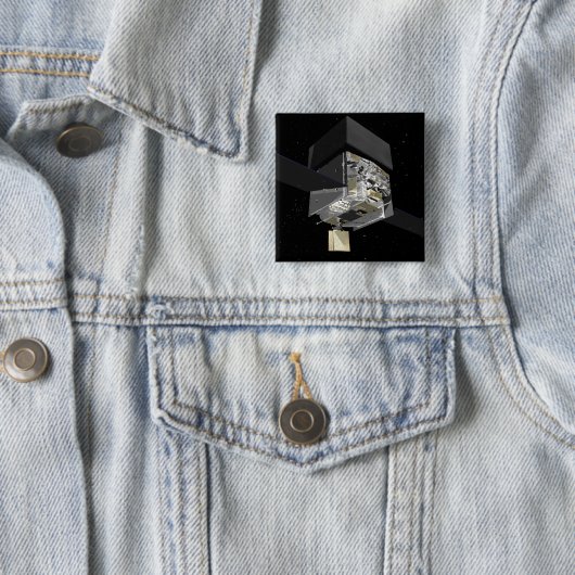 GLAST 3 VIERKANTE BUTTON 5,1 CM (In situ)