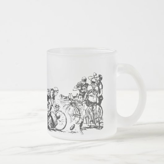 Glastasse "Bicycle Race" Matglas Koffiemok (Rechts)