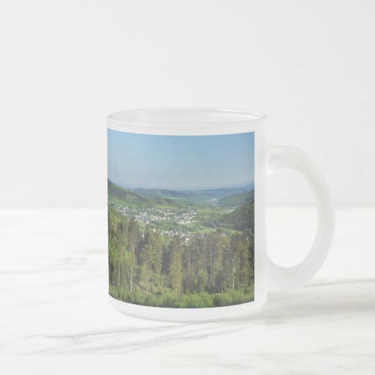 Glastasse Landschaft im Siegerland Matglas Koffiemok (Rechts)