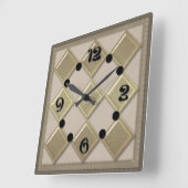 Glastegel 3D beige kleur Vierkante Klok (Hoek)