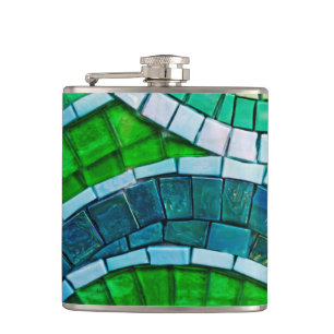 Glastegel Mozaïek RVS Fles Heupfles