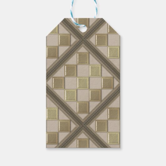 Glastegels 3D-beige kleur Cadeaulabel (Voorkant)