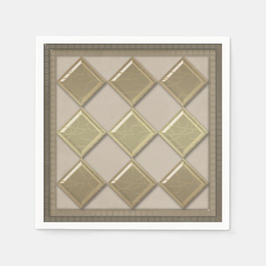 Glastegels 3D-beige kleur Servet (Voorkant)