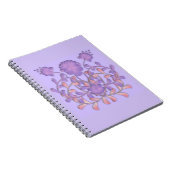 Glastegels 3D bloemen violet gzhel Notitieboek (Rechterzijde)