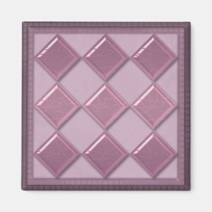 Glastegels 3D paarse kleur Magneet