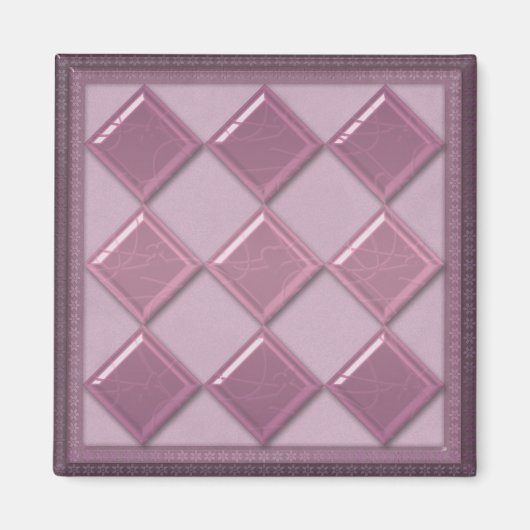 Glastegels 3D paarse kleur Magneet (Voorkant)