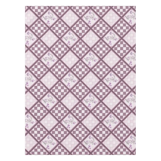 Glastegels 3D paarse kleur Tafelkleed (Voorkant)