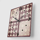 Glastegels 3D paarse kleur Vierkante Klok (Hoek)