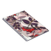 Glastegels 3D vloeibare bladeren en rowanberry Notitieboek (Rechterzijde)