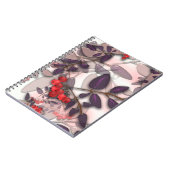 Glastegels 3D vloeibare bladeren en rowanberry Notitieboek (Linkerzijde)