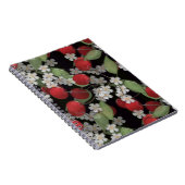 Glastegels 3D vloeibare kersen en bloemen Notitieboek (Rechterzijde)