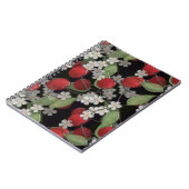 Glastegels 3D vloeibare kersen en bloemen Notitieboek (Linkerzijde)