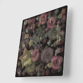 Glastegels 3D vloeibare rozen en sterren Vierkante Klok (Hoek)