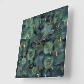 Glastegels 3D vloeibare rozen en sterren Vierkante Klok (Hoek)