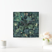 Glastegels 3D vloeibare rozen en sterren Vierkante Klok (Huis)