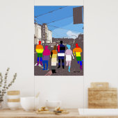 Glastige mensen in Castro #2 Kunstafdrukken Poster (Keuken)