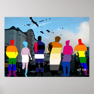 Glastige mensen in de Castro Art Print