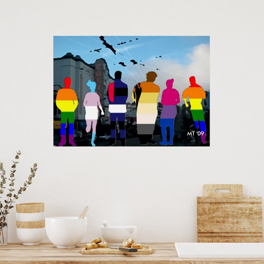 Glastige mensen in de Castro Art Print (Keuken)