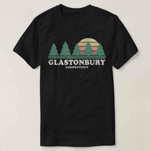 Glastonbury CT  Throwback T-shirt Retro 70s Des (Design voorkant)