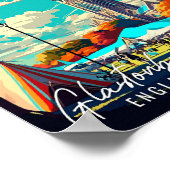 Glastonbury Engeland vintage reisillustratie Poster (Hoek)