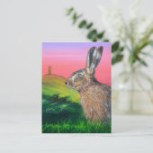 Glastonbury Hare Briefkaart (Staand voorkant)