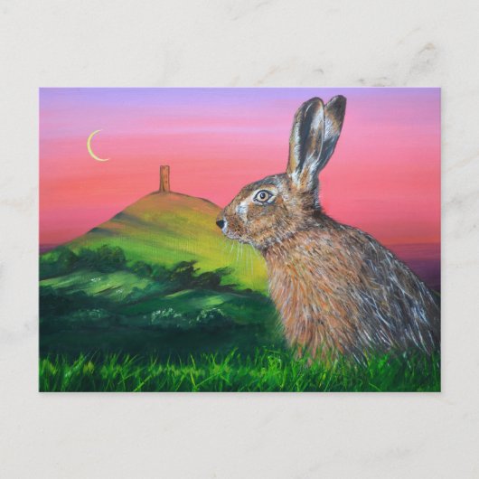 Glastonbury Hare Briefkaart (Voorkant)